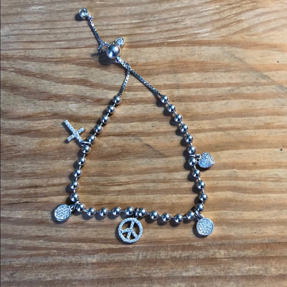 Sterling silver Adjustable charm bracelet
